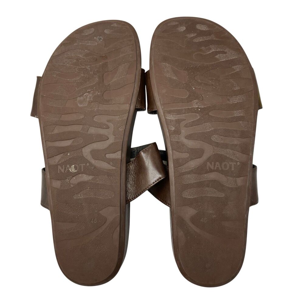 Naot Maldive Sandals Mens 13 Brown Leather Comfort Slides Comfort Strappy Summer - Picture 8 of 14